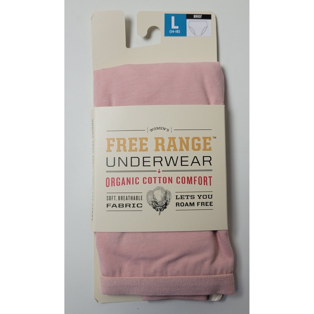 Duluth Trading Free Range Organic Cotton Brief Underwear Pink Women Large 14-16